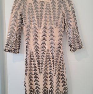 Shine On Me Nude and Gunmetal Sequin Bodycon Dress